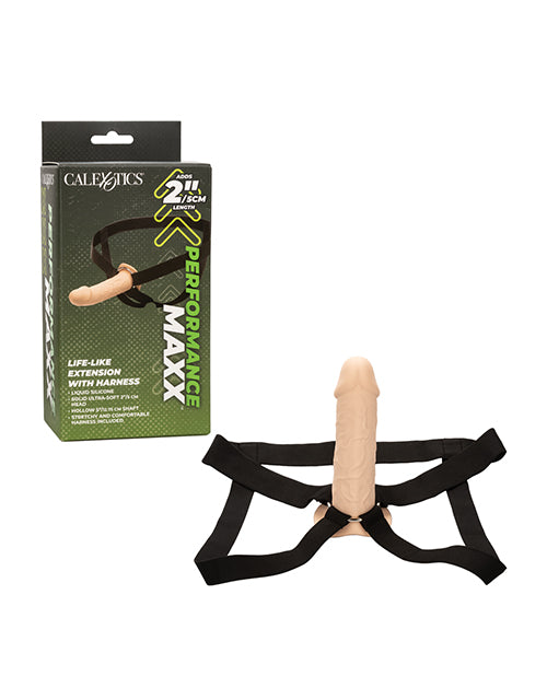 Performance Maxx Life-Like Penis Extension with Harness - Ivory