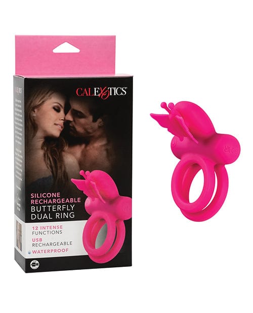 California Exotic Novelties Silicone Rechargeable Butterfly Dual Ring Penis Toys