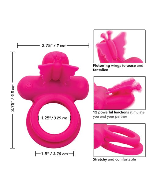 California Exotic Novelties Silicone Rechargeable Butterfly Dual Ring Penis Toys