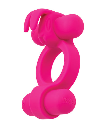 California Exotic Novelties Couple's Enhancer Silicone Rechargeable Rockin' Rabbit Enhancer - Fuchsia Vibrators