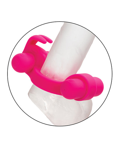 California Exotic Novelties Couple's Enhancer Silicone Rechargeable Rockin' Rabbit Enhancer - Fuchsia Vibrators