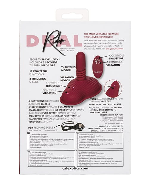 California Exotic Novelties Dual Rider Remote Control Thrust And Grind - Red Vibrators