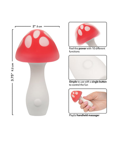 California Exotic Novelties Naughty Bites Muff Shroom Playful Massager - Red/White Vibrators