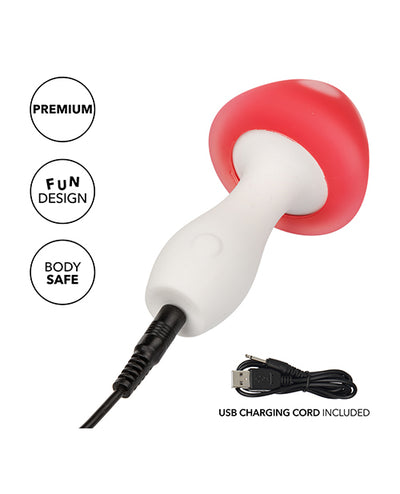 California Exotic Novelties Naughty Bites Muff Shroom Playful Massager - Red/White Vibrators