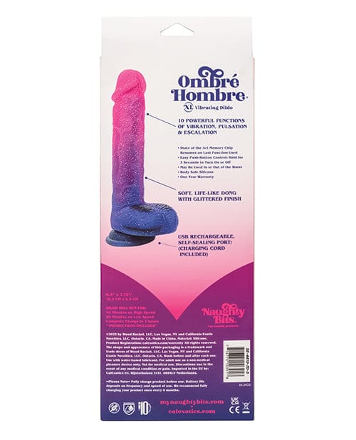 California Exotic Novelties Naughty Bits Ombre Hombre Xl Vibrating Dildo Vibrators