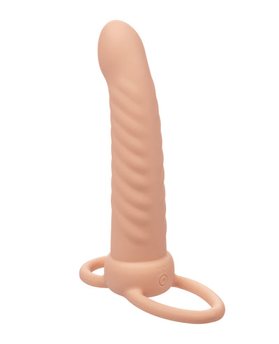 California Exotic Novelties Performance Maxx Rechargeable Ribbed Dual Penetrator - Ivory Vibrators