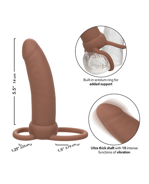 California Exotic Novelties Performance Maxx Rechargeable Thick Dual Penetrator - Brown Vibrators