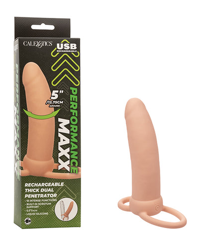 California Exotic Novelties Performance Maxx Rechargeable Thick Dual Penetrator - Ivory Vibrators