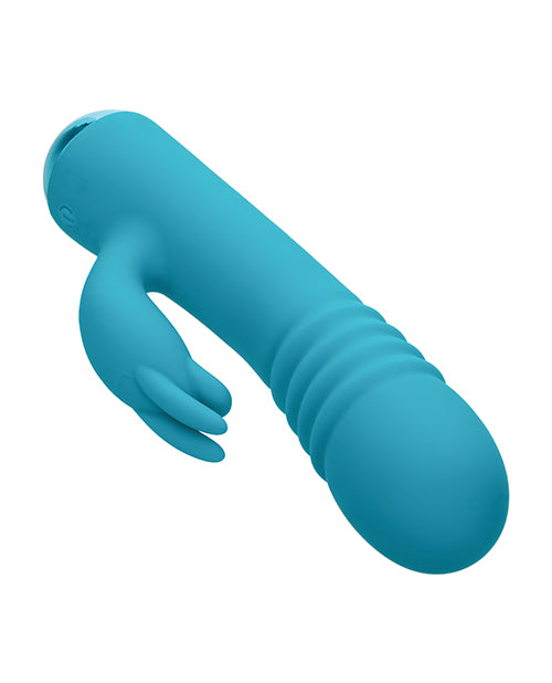 California Exotic Novelties Thicc Chubby Thrusting Tickler - Aqua Vibrators