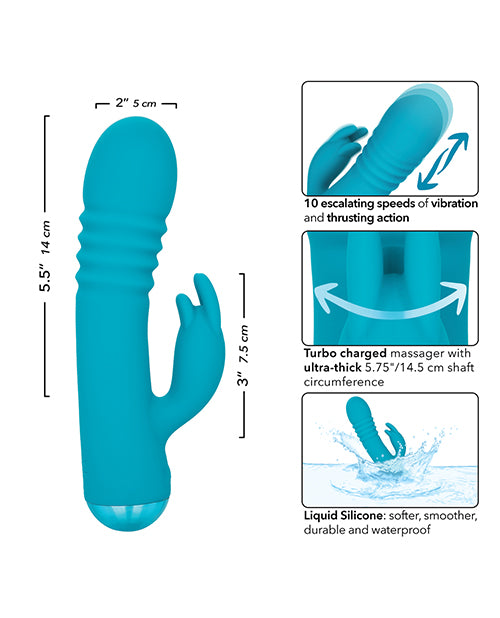 California Exotic Novelties Thicc Chubby Thrusting Tickler - Aqua Vibrators