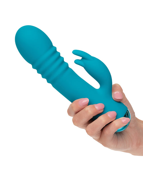 California Exotic Novelties Thicc Chubby Thrusting Tickler - Aqua Vibrators