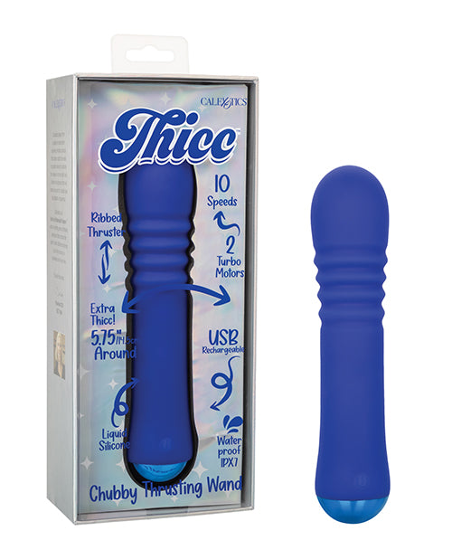 California Exotic Novelties Thicc Chubby Thrusting Wand - Blue Vibrators