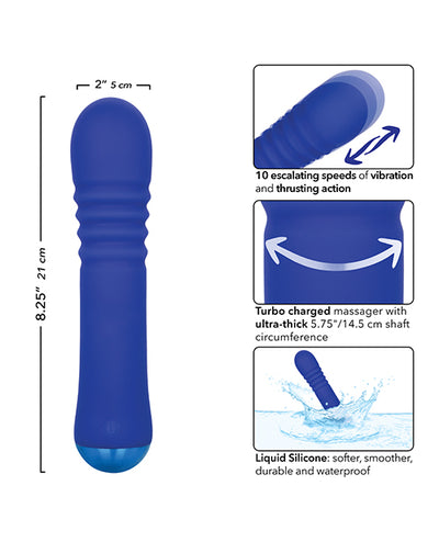 California Exotic Novelties Thicc Chubby Thrusting Wand - Blue Vibrators