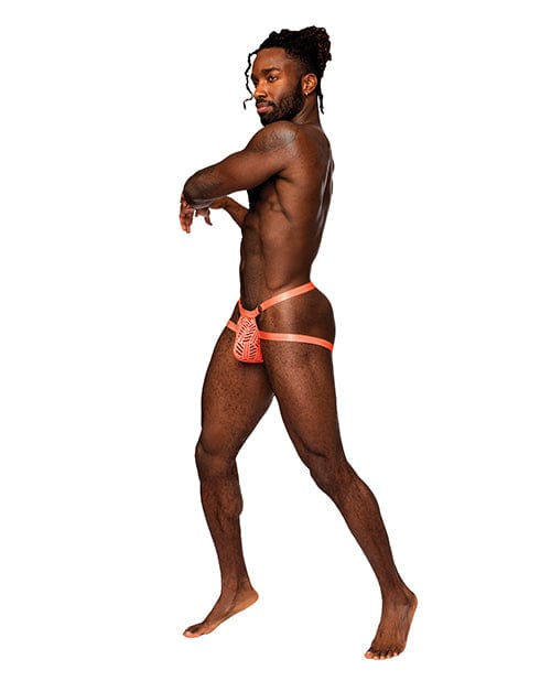 Comme Ci Comme Ca Rude Awakening Mesh Ring Jock Neon Orange / Large/Extra Large Lingerie &amp; Costumes