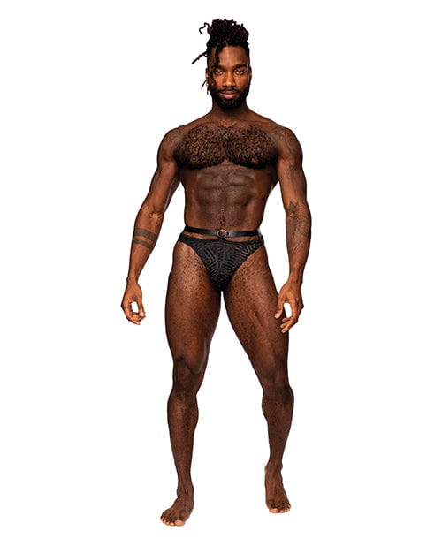 Comme Ci Comme Ca Rude Awakening Mesh Strap Thong Black / Large/Extra Large Lingerie &amp; Costumes