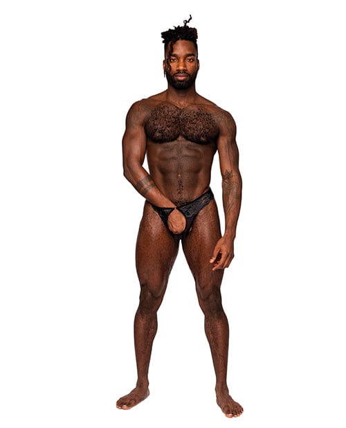 Comme Ci Comme Ca Sassy Lace Open Ring Thong Black / Large/Extra Large Lingerie &amp; Costumes