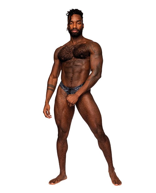 Comme Ci Comme Ca Snaked Metallic Coated Power Sock Black/Blue / Large/Extra Large Lingerie &amp; Costumes