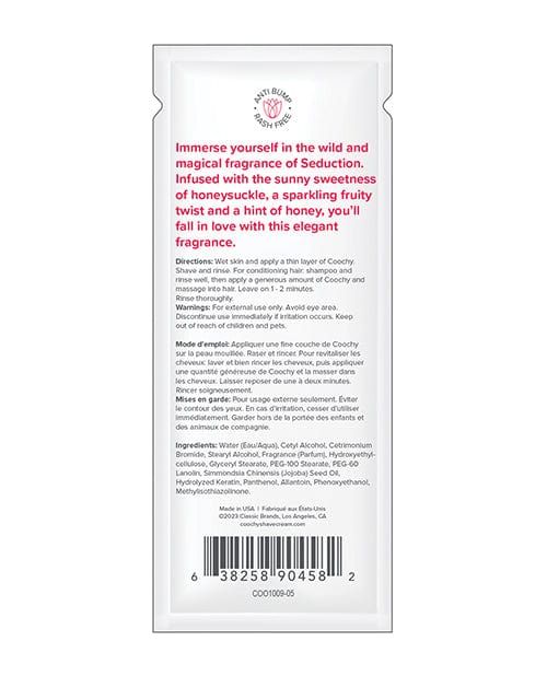 coochy Coochy Seduction Shave Cream Foil - .5 Oz Honeysuckle/citrus More