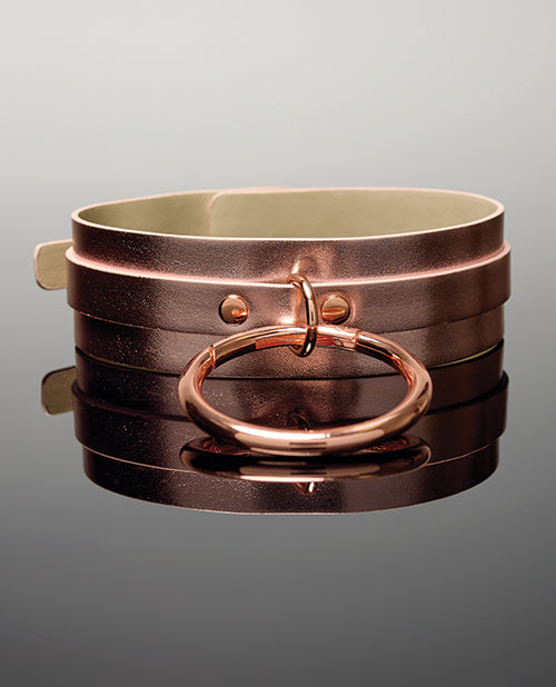 Coquette International Pleasure Collection Adjustable Collar - Rose Gold Kink &amp; BDSM