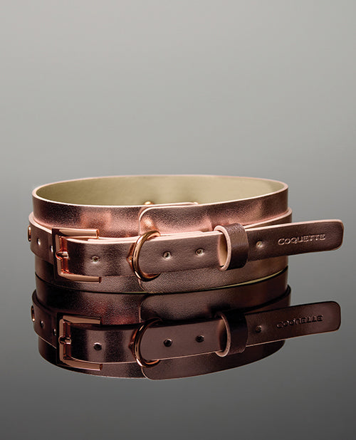 Coquette International Pleasure Collection Adjustable Collar - Rose Gold Kink &amp; BDSM