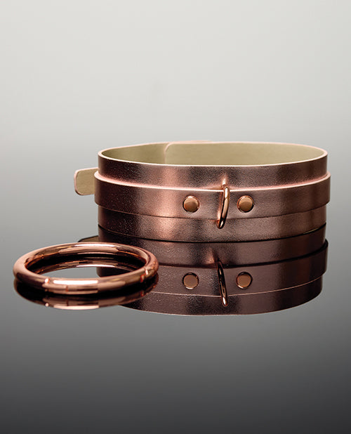 Coquette International Pleasure Collection Adjustable Collar - Rose Gold Kink &amp; BDSM