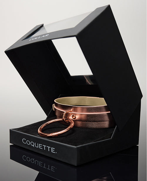 Coquette International Pleasure Collection Adjustable Collar - Rose Gold Kink &amp; BDSM