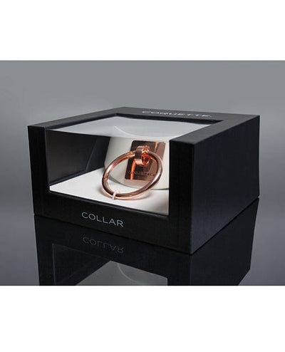 Coquette International Pleasure Collection Adjustable Collar - White/rose Gold Kink & BDSM