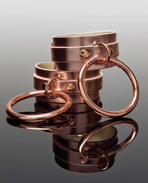 Coquette International Pleasure Collection Adjustable Handcuffs - Rose Gold Kink &amp; BDSM