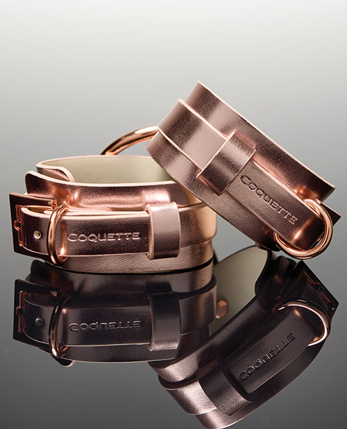 Coquette International Pleasure Collection Adjustable Handcuffs - Rose Gold Kink &amp; BDSM
