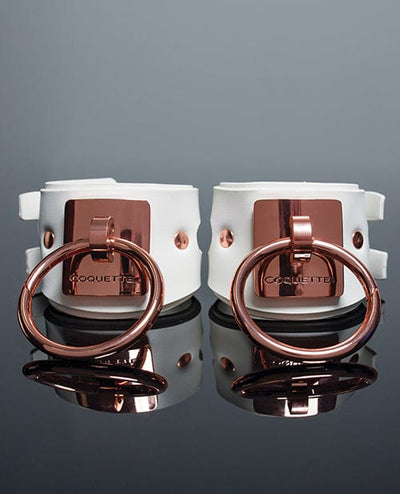 Coquette International Pleasure Collection Adjustable Handcuffs - White/rose Gold Kink & BDSM