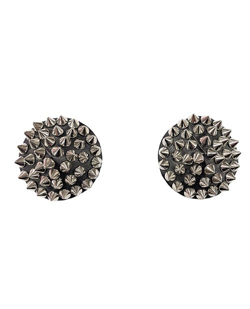 Coquette International Darque Round Spiked Reusable Pasties - Black O/s Lingerie &amp; Costumes