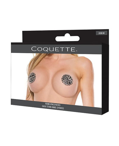 Coquette International Darque Round Spiked Reusable Pasties - Black O/s Lingerie & Costumes