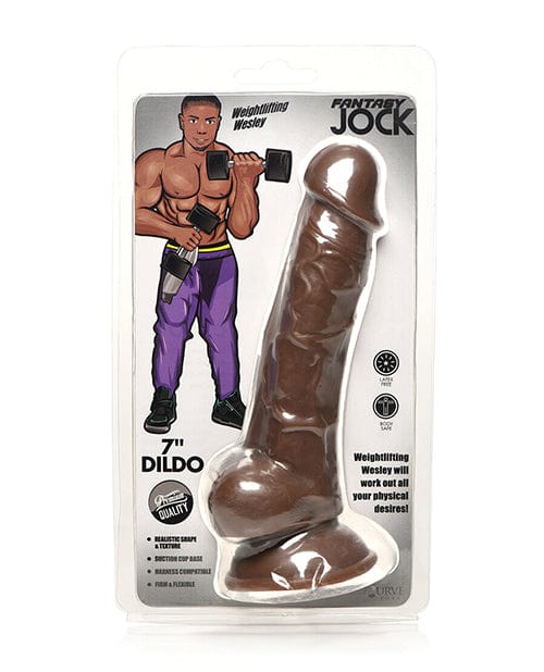 Curve Novelties Curve Toys Jock Weightlifting Wesley 7 Inch Dildo with balls - Dark Dildos