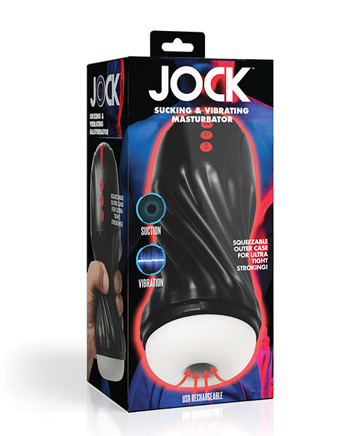 Curve Novelties Curve Toys Jock Sucking &amp; Vibrating Masturbator - Black Penis Toys