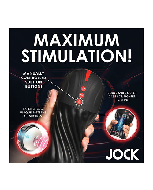 Curve Novelties Curve Toys Jock Sucking &amp; Vibrating Masturbator - Black Penis Toys