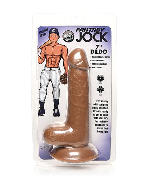 Curve Toys Curve Toys Jock Baseball Brian 7" Dildo W/balls - Tan Dildos