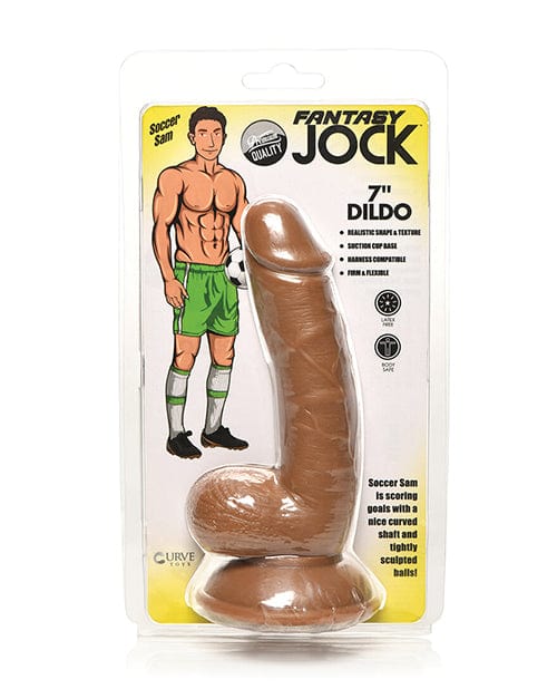 Curve Toys Jock Soccer Sam 7 Inch Dildo with balls - Dark