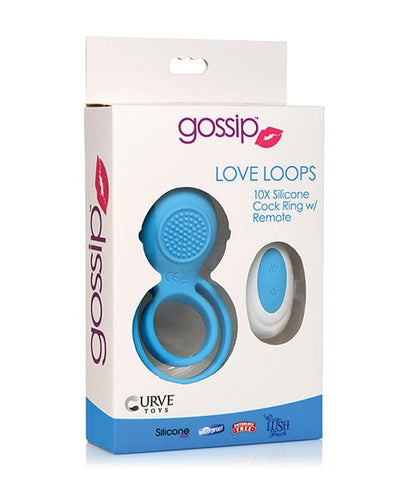 Curve Toys Curve Toys Gossip Love Loops 10x Silicone Cock Ring W/remote Azure Penis Toys