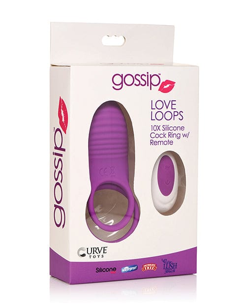 Curve Toys Curve Toys Gossip Love Loops 10x Silicone Cock Ring W/remote Violet Penis Toys