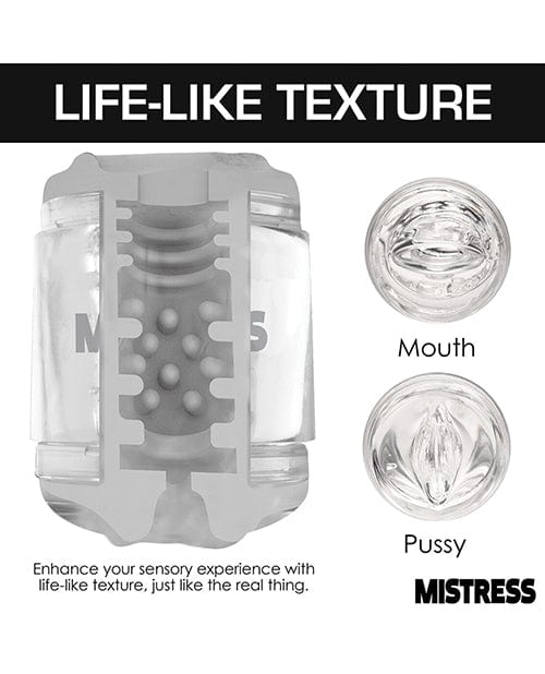 Curve Toys Curve Toys Mistress Double Shot Mini Masturbator Mouth &amp; Pussy  - Clear Penis Toys