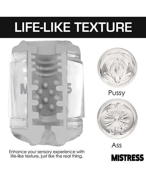 Curve Toys Curve Toys Mistress Double Shot Pussy &amp; Ass Mini Masturbator  - Clear Penis Toys