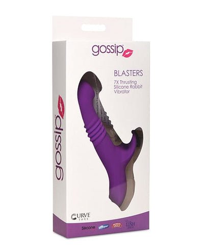Curve Toys Curve Toys Gossip Blasters 7x Thrusting Silicone Rabbit Vibrator - Violet Vibrators