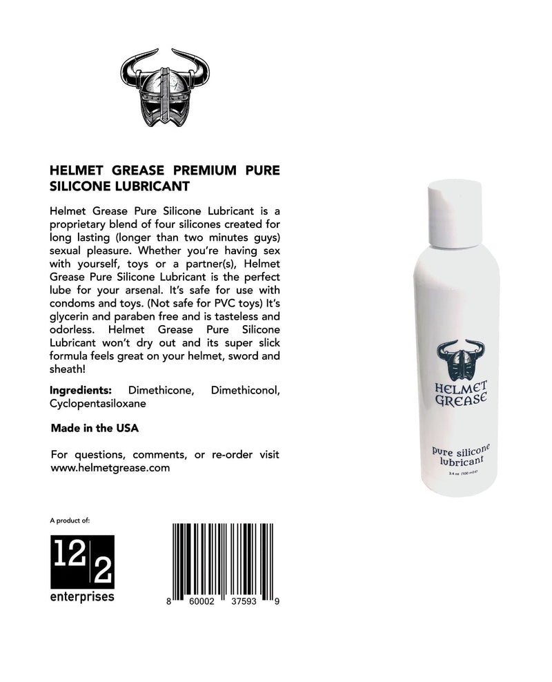 Dec-2 Enterprises INC Helmet Grease Pure Silicone Lubricant - 3.4 oz Bottle Lubes