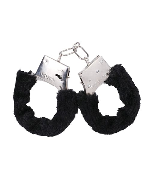 Doc Johnson In A Bag Furry Handcuffs - Black Kink &amp; BDSM