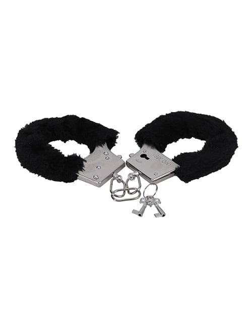 Doc Johnson In A Bag Furry Handcuffs - Black Kink &amp; BDSM