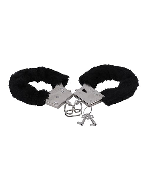 Doc Johnson In A Bag Furry Handcuffs - Black Kink & BDSM