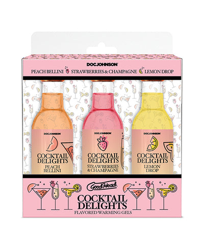 Doc Johnson GoodHead Cocktail Delights - 2 oz Bottles, Peach Bellini, Strawberries & Champagne, Lemon Drop More