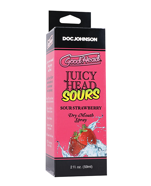 Doc Johnson GoodHead Juicy Head Dry Mouth Spray - 2 oz Spray Bottle Sour Strawberry More