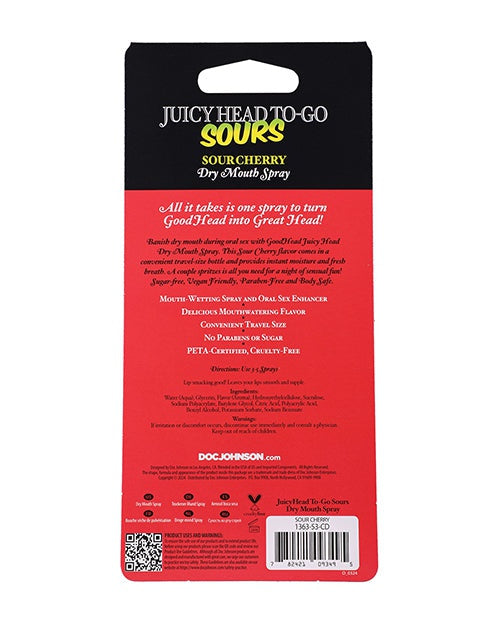 Doc Johnson GoodHead Juicy Head Dry Mouth Spray To-Go - .30 oz Sour Blue Cherry More