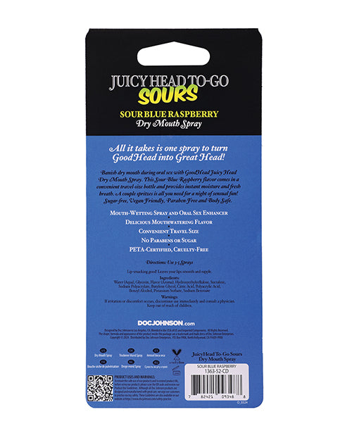 Doc Johnson GoodHead Juicy Head Dry Mouth Spray To-Go - .30 oz Sour Blue Raspberry More